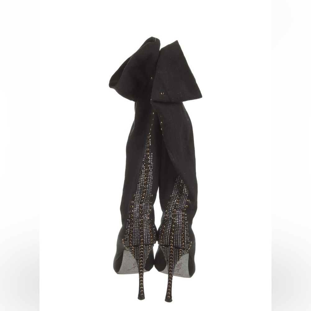 René Caovilla Mid-Calf Embellished Sock Boots
